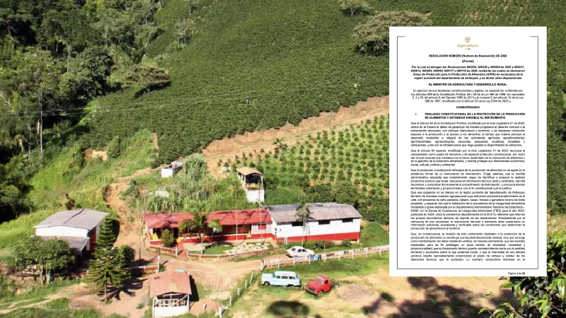 Gobierno eliminará 102 mil hectáreas para producir alimentos en Antioquia
